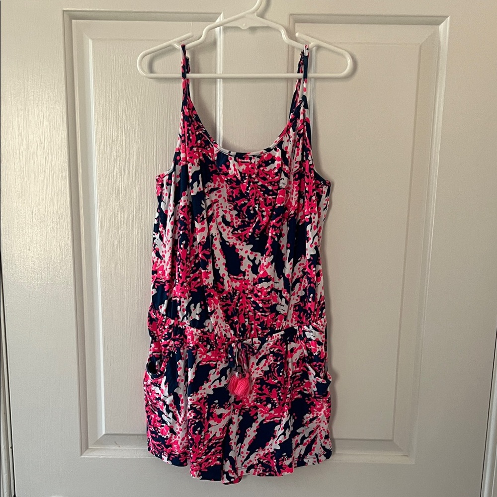 Lily Pulitzer Pink and Blue Patterned Romper